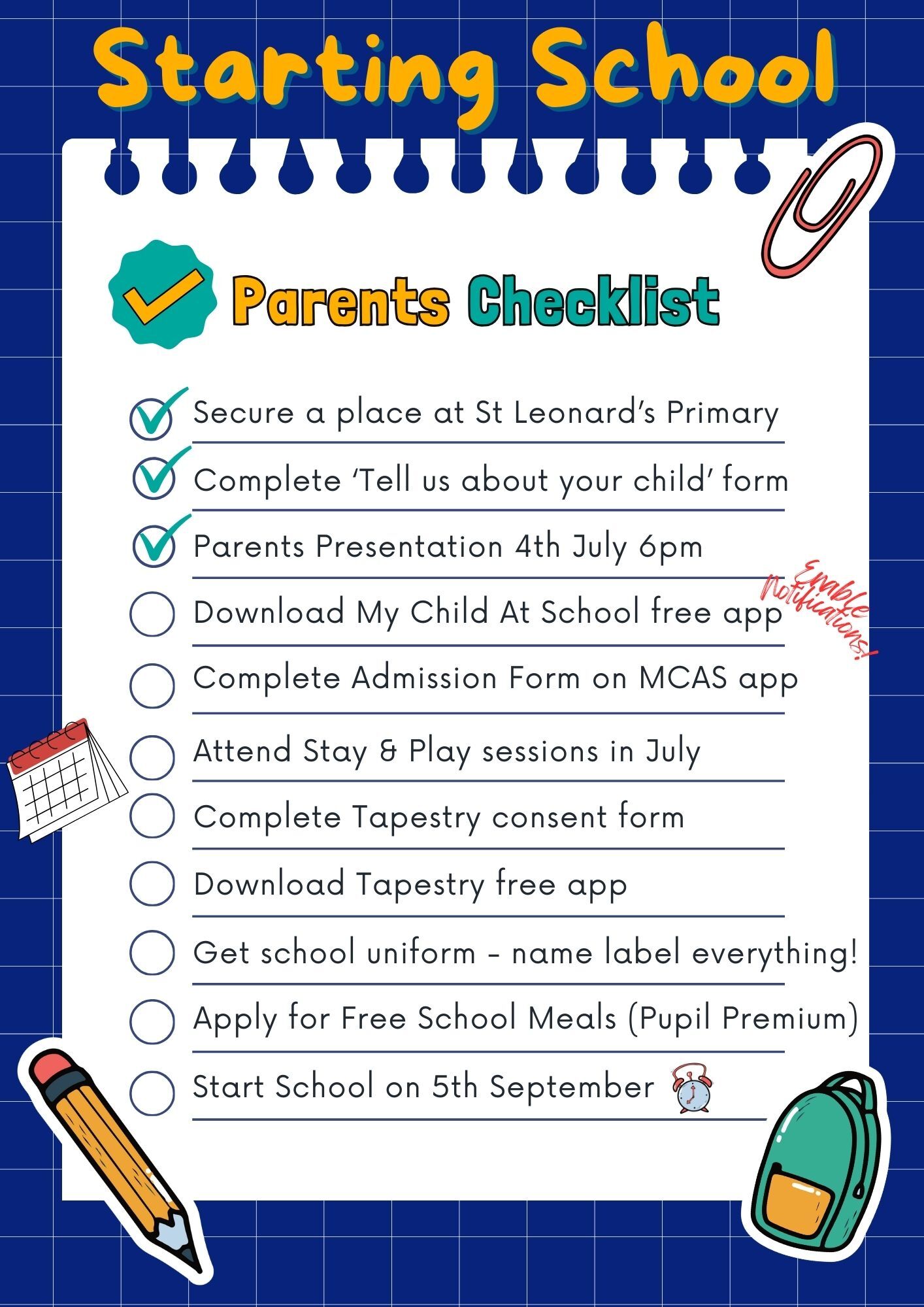 Parents checklist Pic